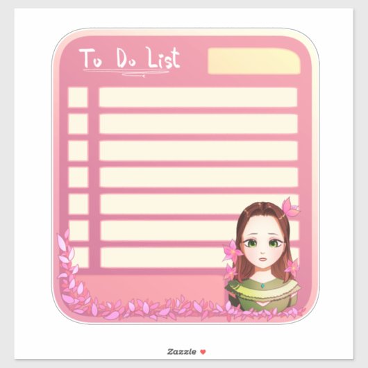 Planner To Do Lijst Sticker met Schattigee Anime G (Vel)