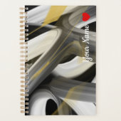 Planner Trend Abstracte Kunst Zwart Wit Goud (Voorkant)