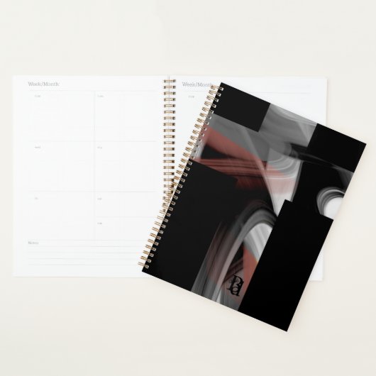 Planner Trend Abstracte Kunst Zwart Wit Poeder (Display)