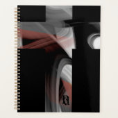 Planner Trend Abstracte Kunst Zwart Wit Poeder (Voorkant)