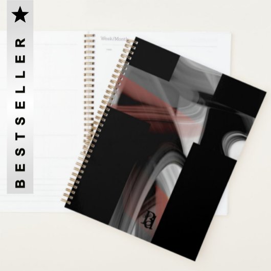 Planner Trend Abstracte Kunst Zwart Wit Poeder