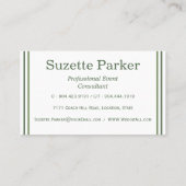 Planner van de Duurzame Gebeurtenis van Cactus Visitekaartje (Achterkant)