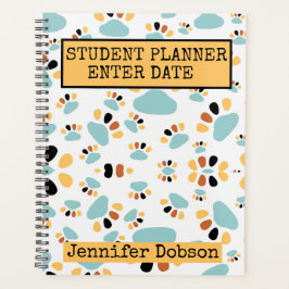 Planner van de student met achtergrond van de hond