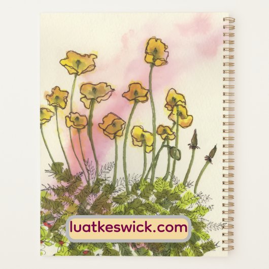 Planner van de tuinman met gele klaprozen (Achterkant)