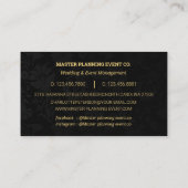 Planner van Elegant Black & Gold Floral Event Visitekaartje (Achterkant)