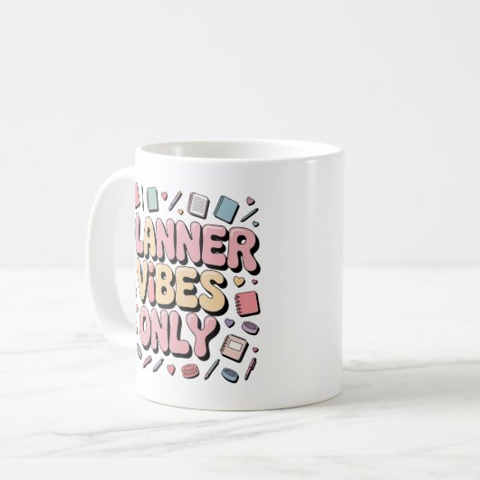 Planner Vibes Only Pastel Journaling Terug naar sc Koffiemok (Voorkant links)