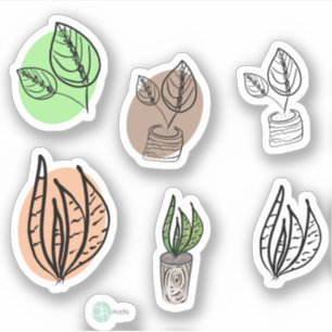 Planner voor botanische kamerplantenmix sticker