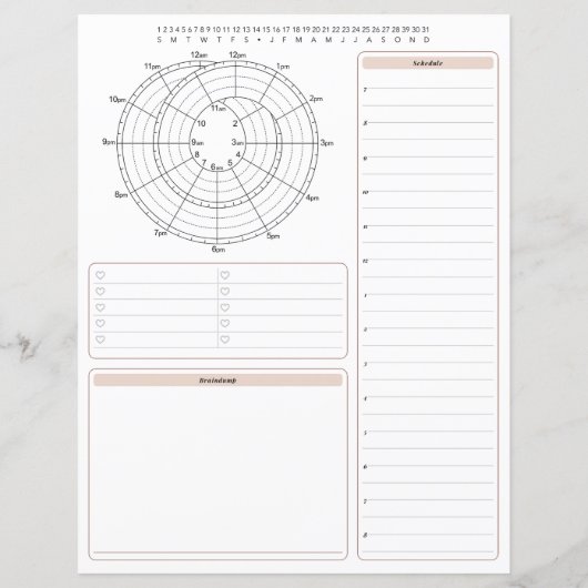 Planner voor dagelijkse planning (Achterkant)