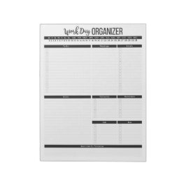 Planner voor dagelijkse werkorganisatie notitieblok