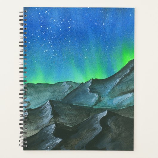 Planner voor de Waterverf van Aurora Borealis Nigh (Voorkant)