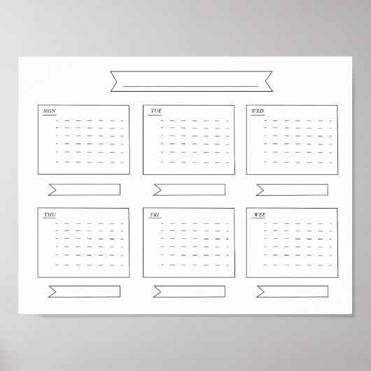 Planner voor de week poster (Voorkant)