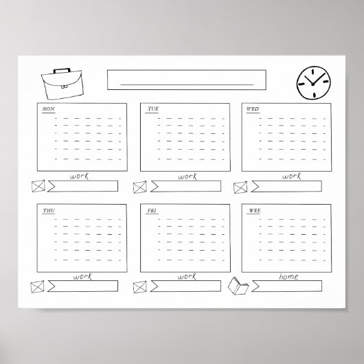 Planner voor de week poster (Voorkant)