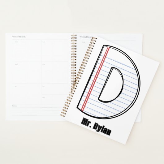 Planner voor docenten – Notebookpapier initiaal (Display)