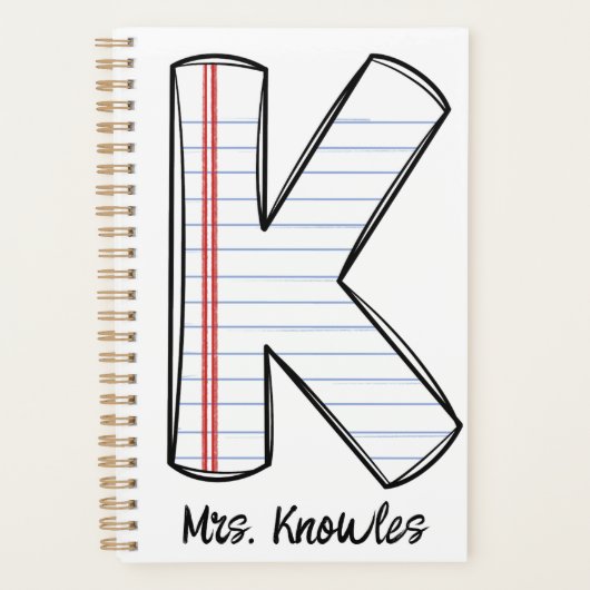 Planner voor Engelse leraren met initiële notitieb (Voorkant)