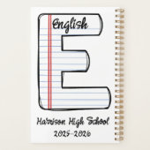 Planner voor Engelse leraren met initiële notitieb (Achterkant)