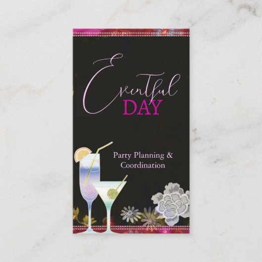 Planner voor Floral Cocktails Visitekaartje (Voorkant)