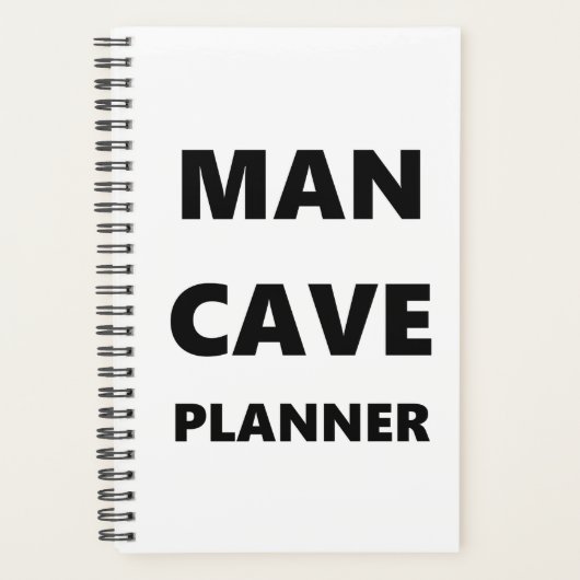 Planner voor heren Man Cave Planner Black Font Whi (Voorkant)