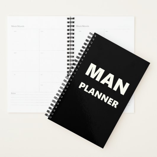 Planner voor heren Man Planner White font Black (Display)