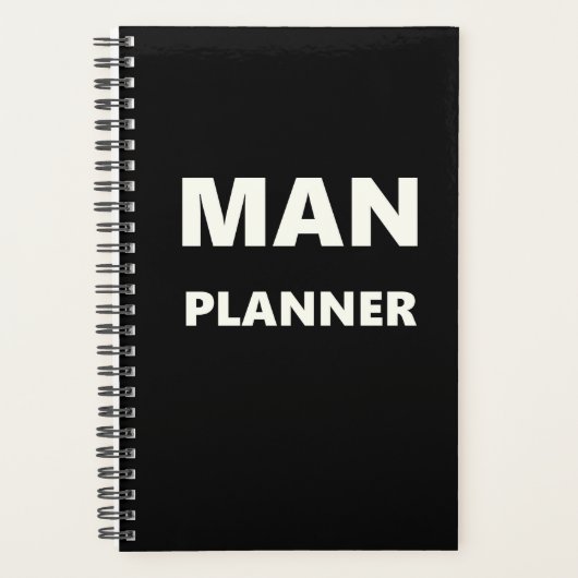 Planner voor heren Man Planner White font Black (Voorkant)
