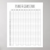 Planner voor het hele jaar Kalender Script Plannen Poster (Voorkant)