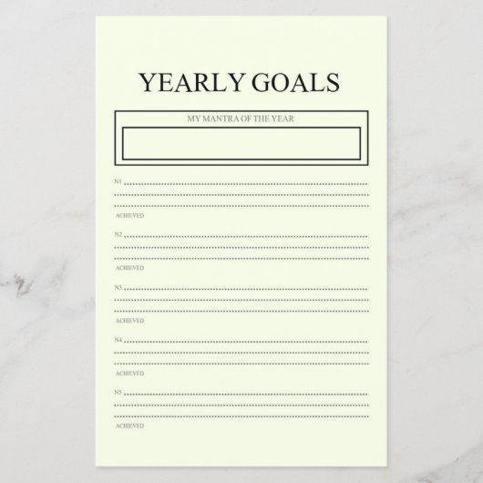 Planner voor jaarlijkse doelen flyer (Voorkant)