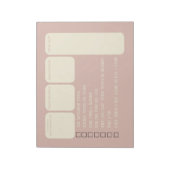 Planner voor kleine bedrijven, roze en crème notitieblok (Linkerzijde)