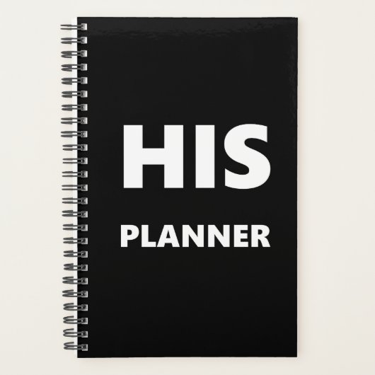 Planner voor mannen: zijn zwarte plastic font wit (Voorkant)