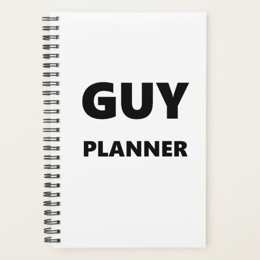 Planner voor mannen: zwarte lettertype wit (Voorkant)