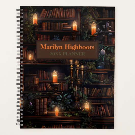 Planner voor Oude Bibliotheek Boekenplank - Plante (Voorkant)