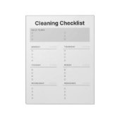 Planner voor reinigingschecklist notitieblok (Linkerzijde)