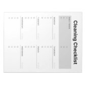 Planner voor reinigingschecklist notitieblok (Voorkant)
