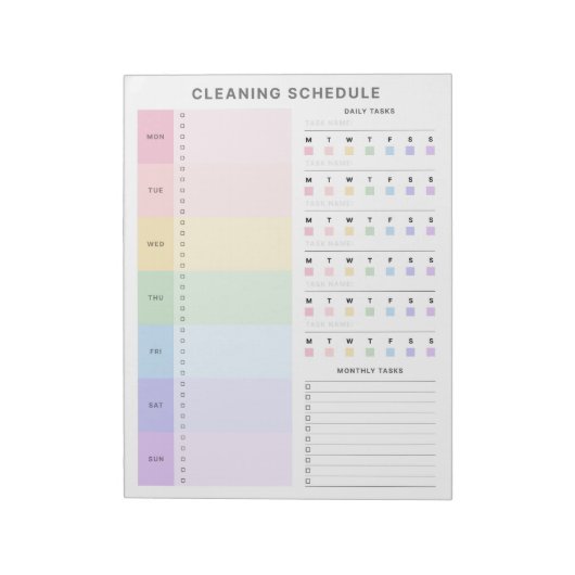 Planner voor reinigingschecklist notitieblok (Linkerzijde)