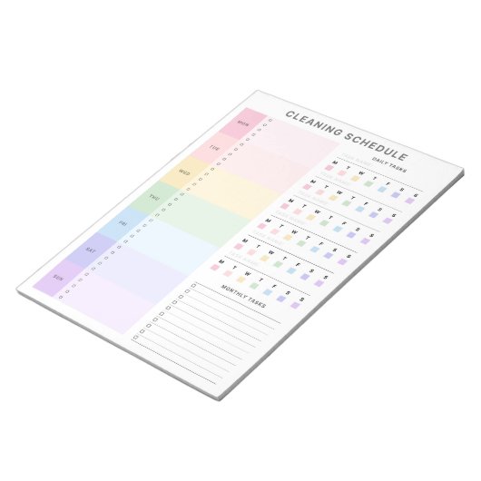 Planner voor reinigingschecklist notitieblok (Schuin)