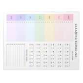 Planner voor reinigingschecklist notitieblok (Voorkant)