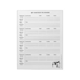 Planner voor sociale media-inhoud notitieblok