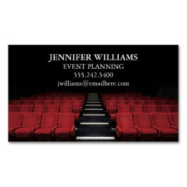 Planner voor theatervoorstellingen of bioscopen magnetisch visitekaartje