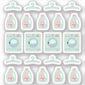 Planner voor wasmiddag detergent schoonmaak en klu sticker (Voorkant)