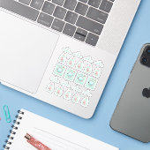 Planner voor wasmiddag detergent schoonmaak en klu sticker (Laptop met iPhone)