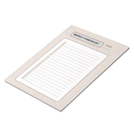 Planner voor wekelijkse checklist notitieblok (Schuin)
