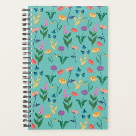 Planner voor wilde bloemen in Turquoise