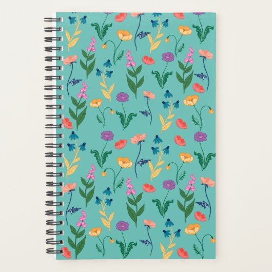 Planner voor wilde bloemen in Turquoise (Voorkant)