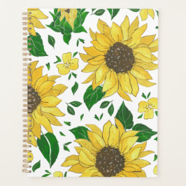 Planner Watercolor Sunflower Pattern 