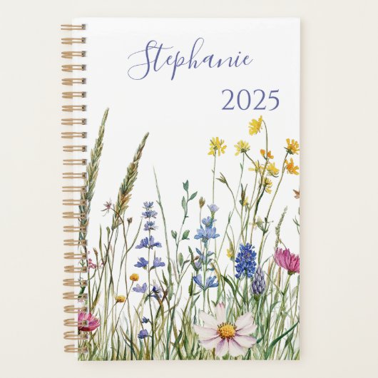 Planner – Watercolor Wildflowers & Name (Voorkant)