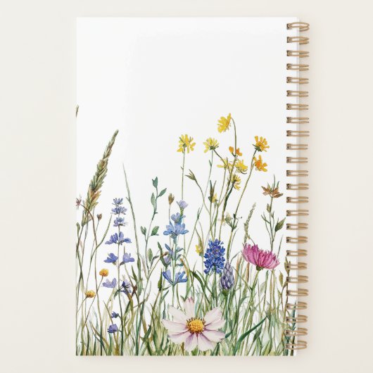 Planner – Watercolor Wildflowers & Name (Achterkant)