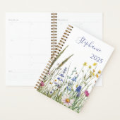 Planner – Watercolor Wildflowers & Name (Display)