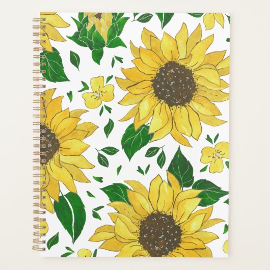 Planner Watercolor Zonnebloem Patroon (Voorkant)