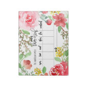 Planner waterverf-weekprogramma  notitieblok (Linkerzijde)