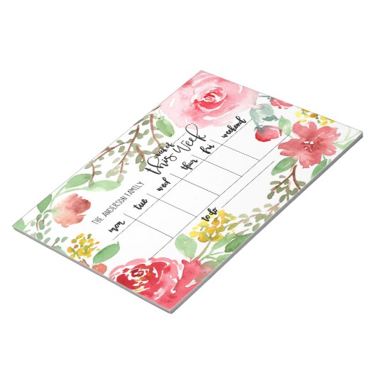 Planner waterverf-weekprogramma  notitieblok (Schuin)