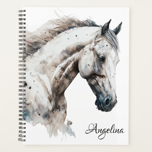 Planner – White Horse Watercolor (Voorkant)