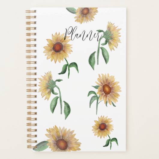 Planner | Zonnebloem | 5,5 × 8,5 | WATERVERF (Voorkant)